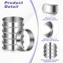 SHENLIU 24 Pieces Stainless Steel English Muffin Rings, 3 Inch Double Rolled Tart Ring Metal Round Nonstick Crumpet Rings Muffin Tart Molds for Food Making Home Baking