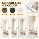 Full Length Mirror 58"x22" - Beveled Edge Rustic White Dressing Mirror, Solid Wood Frame, Wall Mounted or Leaning for Bedroom, Entryway, Living Room