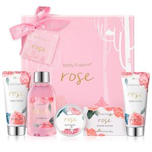 BODY & EARTH Spa Gift Set for Women - Luxurious 5 Pcs Bath and Body Gift Sets with Rose Scent, Spa Gift Box, Bath Set Includes Body Wash, Body Butter, Body Lotion and More, Birthday Gifts for Women BODY & EARTH Spa Gift Set for Women - Luxurious 5 Pcs Bath and Body Gift Sets with Rose Scent, Spa Gift Box, Bath Set Includes Body Wash, Body Butter, Body Lotion and More, Birthday Gifts for Women