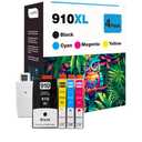 910XL Ink Cartridges for HP Printers OfficeJet 8010 8015 8018 8022 OfficeJet Pro 8025 8028 8035 8020 Series Replacement for HP 910 HP910XL Ink Cartridges| 910 XL Cartridges 4 Pack + Upgrade Device