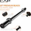CAP 24lb 6ft Olympic Barbell, Black, Strength Training