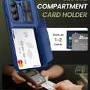 for Samsung Galaxy Z Fold 5 Case & S Pen Holder & Hinge Protection & Camera Cover, Built-in Card Holder & Screen Protector, Durable Multifunctional Wallet Phone Case for Z Fold 5 2023, Blue