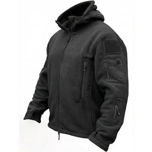 TACVASEN Tactical Hoodies for Men Windproof Fleece Hoodies Zip Up Mens Jacket Winter Warm Hoodie Hunting Black XL