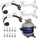 Propane Tank Holder, RV Propane Tank Storage,Exchange Propane Gas Cylinder Support for Campervans and Travel Trailers Suitable for Standard 20-30 Pound Propane Tank Stand (White)