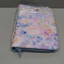 Jewelry Travel Organizer Case, PU Leather Portable Jewelry Storage Book with Transparent Pockets Zipper Bag for Necklaces, Earrings, Bracelets(48 Grids+48 Thicken PVC Bags),WatercolourBlossoms