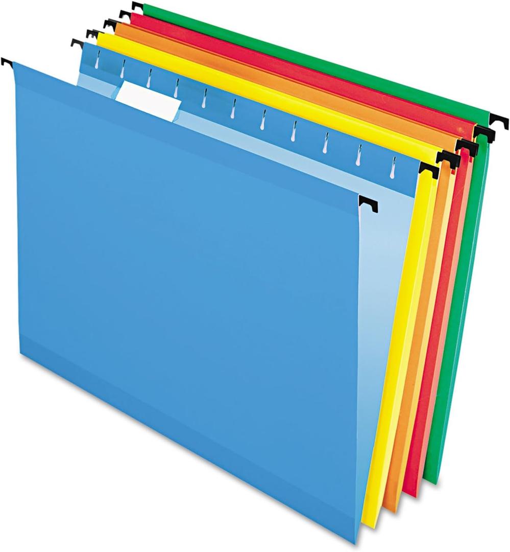 Pendaflex SureHook Reinforced Hanging Folders, Letter Size, Assorted Colors, 20 per Box (6152 1/5 ASST) (Assorted Colors)