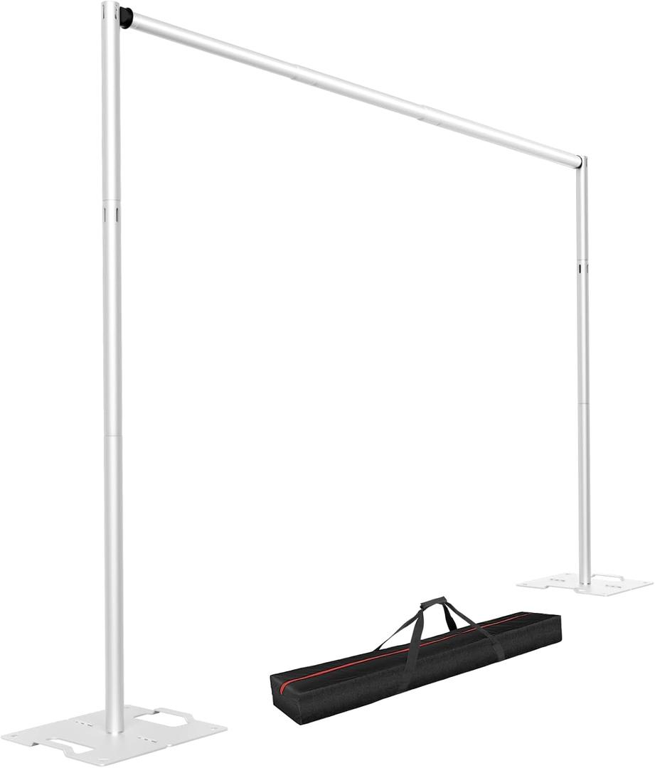 EMART 8.5 * 10ft Pipe and Drape Backdrop Stand KIt, Adjustable Heavy Duty Photo Background Stand Back Drop for Birthday Party Wedding Christmas Decorations