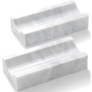 Marble Rolling Pin Holder,Rolling Pin Display Rack,Suitable for Storing Rolling Pin,Pizza Roller,Spoon,Knive,Fork and Other Kitchen Utensils,Set of 2(White Grey)