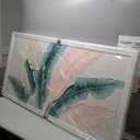 Green and Pink Tropical Leaf Wall Picture 29x58 Inch, Large Framed Artwork with Wooden Frame, Modern Botanical Home Accents for Bedroom Dining Room or Hallway