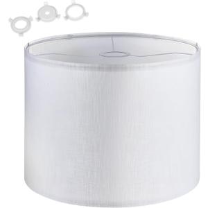 Lamp Shades Set of 1 8.7" Top x 8.7" Bottom x 7.9" Height Fits E26, E14 & 11mm Adapters, Small White Lampshades Easy Assembly (Ships Rolled Flat) (White - Pack of 1, Small)