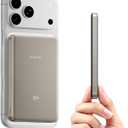 Kuulaa 0.5" Magsafe Portable Charger, 10000mAh Magnetic Power Bank & Slim Battery Pack - Qi2 Certified 15W Wireless Charging with 20W USB-C PD for iPhone 17/16/15/14/13/12 Pro/Air Series (Titanium)