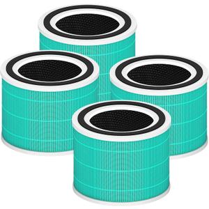Core 300 Toxin Absorber Replacement Filter for LEVOIT Core 300, Core 300S and Core 300-P Air Purifier, 3-in-1 H13 True HEPA Filter Replacement, Compared to Part # Core 300-RF-TX, 4 Pack, Green