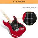 GLARRY Full Size Electric Guitar for Music Lover Beginner with 20W Amp and Accessories Pack Guitar Bag (RED, 39" Right Handed)