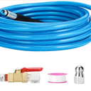 Cyclone Home Dryer Vent Duct Cleaning Kit: 23 feet Pressure Hose + 2 Jetter Nozzle + 1/4 Air Quick Connect+ Ball Valve