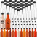 Zubebe 200 Pcs Hot Sauce Bottles Small Plastic Clear Woozy Bottles Empty with Leak Proof Black Screw Cap Mini Wine Liquor jars for Kitchen Sauce Salad Dressing Syrup Juice Whiskey (3 oz)