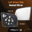 maXpeedingrods Driver Side Mirror Glass Replacement Heated & Turn Signal Lamp for Toyota Sequoia 2008-2017, for Toyota Tundra 2007-2020 Right Side Convex Rear View Mirror Glass