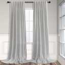 Light Grey Living Room Curtains 84 Inch Length 2 Panels Back Tab Pocket Light Filtering Drape Soft Linen Cotton Texture Semi Sheer Silver Dove Gray Curtain for Bedroom Modern Farmhouse Decor 7 FT Long