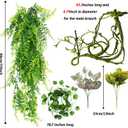 Reptile Plants, Terrarium Hanging Plant Vines Artificial Leaves Reptile Hide, Leopard Gecko Tank Accessories, Terrarium Decorations for Bearded Dragon Lizard Snake Geckos Chameleon