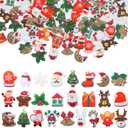 HADDIY Christmas Resin Charms for Crafts,100 Pcs Flatback Slime Charm Beads Miniature Ornaments for Christmas Embellishments,Craft Supplies and Mini Christmas Decorations