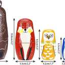 Conzy Russian Nesting Dolls for Kids, Stacking Wooden Handmade Matryoshka Dolls, 5 Piece Cute Cartoon Animal Pattern, Great Toy Gift for Girls Boys' Birthday or Home Decoration (Brown)