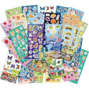 Kid Stickers Bulk - 36 Kid Sticker Sheets, 800+ Pieces Cartoon Animal Waterproof Decals, Favor Stickers for School, Party Favors, Scrapbooking