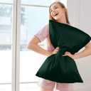 NSSL Silk Pillowcase for Women, Mulberry Silk Pillowcase for Hair and Skin and Stay Comfortable and Breathable During Sleep(Dark Green,King)