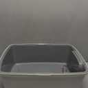 Amazon Basics Large Cat Litter Box with High Sides, Open Top, Includes Scoop, 19 x 15 x 11.75 inches, Grey/Beige