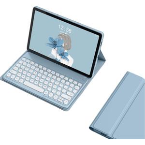 Keyboard Case for Lenovo Tab M11 (TB-330FU/TB-330XU) 11 inch, Cute Color Folio Stand Cover with Round Key Magnetic Detachable Keyboard for Lenovo Tab M11 2024 11'', Blue