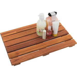 VaeFae Teak Shower Mat, Non-Slip Bath Mat, Luxury Spa Mat, Wooden Mat for Bathtub, 20 x 13 in