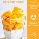 NEEBAKE 60 Sets 5oz Mini Dessert Cups with Spoons - Parfait Cups, Clear Plastic Dessert Cups, Small Tumbler for Puddings, Mousse, Appetizers