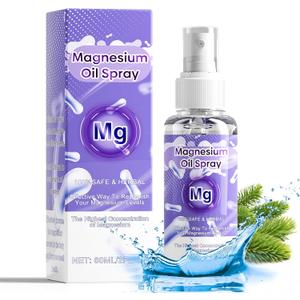 Magnesium Oil Spray, 100% Organic Magnesium Spray, Natural Ingredient & Fast Absorbent, Natural Magnesium Chloride Oil for Feet & Body, Nourish Skin, Promote Sleep (2 Fl Oz (Pack of 1))