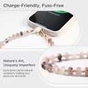 POSADINA Natural Stone Phone Lanyard, Crystal Beaded Crossbody Strap for Women, Hands-Free Anti-Loss Chain with Tether Tab
