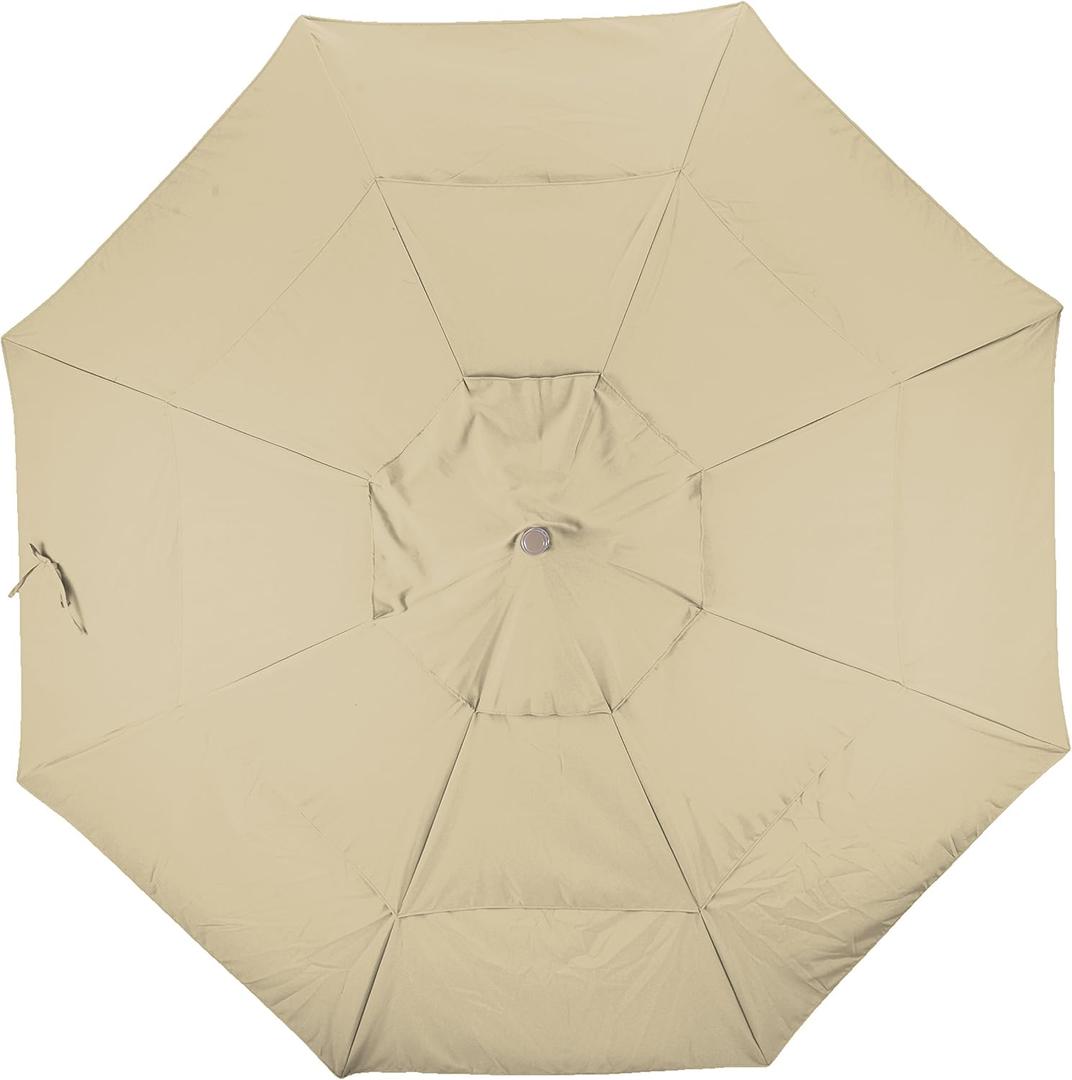 Umbrella Replacement Canopy Cover in Antique Beige Olefin Umbrella, 11' Round