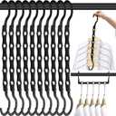 DUCOO Space Saving Hangers 10 Pack, Heavy Duty Magic Cascading Hanger Organizer with 5 Enclosed Anti-Slip Holes, Closet Organizers and Storage for Clothes, College Dorm Room Essentials, Black