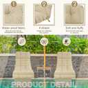 DoubleFill Outdoor Chaise Lounge Chair Cushion 72 x 22 x 4.21 Inches Thick Tufted Patio Pool Lounge Cushion Waterproof Replacement for Outdoor Furniture with Ties(Pepper White,2 Pcs)
