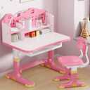Xaperexi Kids Desk and Chair Set, Height Adjustable Kids Desk