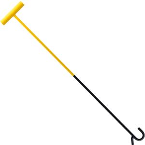 5th Wheel Pin Puller, 32" Solid Steel Chrome Plated 5th Wheel Puller Hook, Heavy Duty 5th Wheel Puller w/Hook, 1 Pack (Yellow & Black)