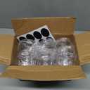 12 Pieces 7.1 oz Acrylic Sugar Containers With Label, Clear Sugar Bowl with Lid and Spoon, Toppings Containers for Salt, Tea, Spices, Coffee and Condiments