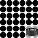 IKAYAS 36Pcs Black Floor Dots Vinly Stickers for Classroom, 6Inch Removable Colored Markers for Kids, Waterproof Adhesive Decals