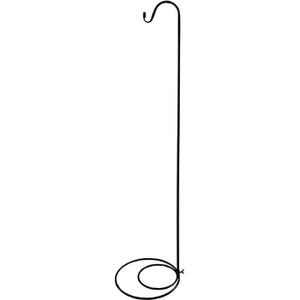 Black Iron Shepherds Hook with Base 47 Inch Metal Hummingbird Feeder Stand Hanging Lantern Stand Plants Hanger for Garden Outdoor Wedding Event and Home Decor (1pcs)