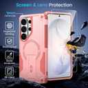 Caka for Samsung Galaxy S26 Ultra Case [Compatible with MagSafe] [Invisible Kickstand] [HD Screen Protector], Protective Magnetic Phone Cover for Samsung S26ultra 5G 6.9 2026 - Pink