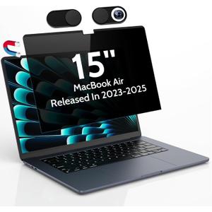 Magnetic Privacy Screen for MacBook Air 15 Inch (2023-2025, M2 M3 M4) - A2941 A3114 A3241, 15inch Removable Matte Anti Blue Light Glare Filter for Mac Air 15.3" Laptop Computer