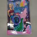 Yellow River Mermaid Princess Doll with Little Mermaid and Pink Dolphin Playset, Blonde Hair Mermaid Toys with Accessories, Gift for 3 to 7 Year Old Girls