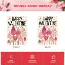2 x AVOIN colorlife Valentines Day Garden Flag 12x18 Inch Double Sided Outside, Love Heart Trees Romantic Anniversary Yard Outdoor Flag