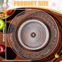 10 Pcs 13.8 Inch Acrylic Crystal Dinner Plates, Clear Round Plastic Serving Platter Trays Vintage Dragon and Phoenix Embossed Dinnerware for Serving Food Salad Pasta Fruit Home Party Wedding