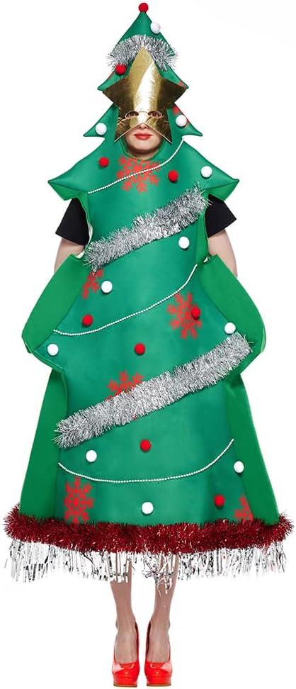 EraSpooky Adult Christmas Tree Costume Funny Xmas Party Women Dress, One Size