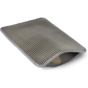 Amazon Basics Double-Layer Cat Litter Mat - 15" x 24" Honeycomb Design, Waterproof & Urine-Proof, Non-Slip Scatter Control Trapper Mat, Easy Clean, Soft on Paws, Grey