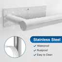 Paper Towel Holder - Self-Adhesive or Drilling, White Wall Mounted Rack - SUS304 Stainless Steel Kitchen Roll Holder Under Cabinet (2 Pack)