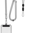 takyu Phone Lanyard, 2 Pack Adjustable Cell Phone Lanyard Crossbody Neck Strap & 2 Pack Phone Wrist Strap with 2 Pcs Tether Tabs Compatible for iPhone Android SmartphonesBlack Grey