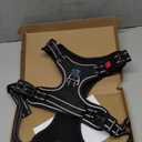 PHOEPET Reflective Dog Harness Large Breed Adjustable No Pull Vest with with Handle 2 Metal Rings 3 Buckles [Easy to Put on & Take Off](L, Black)